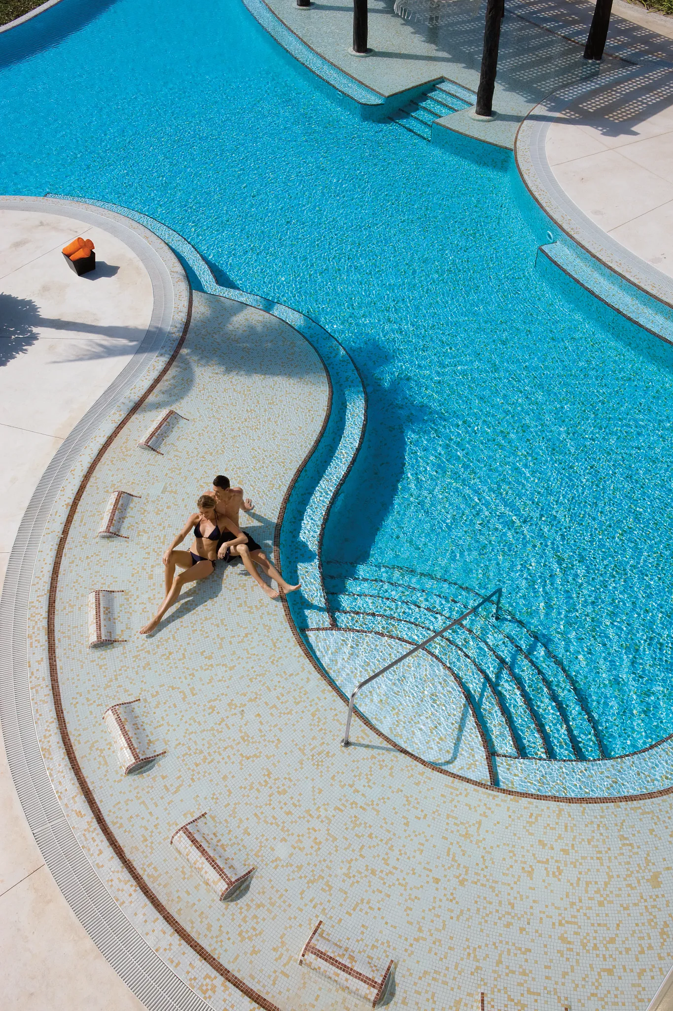 Aerial view of Preferred Club pool area at Dreams Jade Resort & Spa.